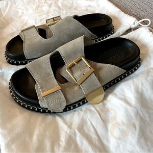 Chloe Gray Suede Sandals
